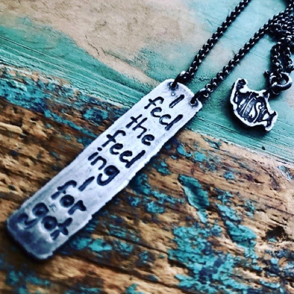 Phish Jewelry - Phish collabo w Jennifer Kahn: Oxidized Brass Necklace w Phish “Free” pendant